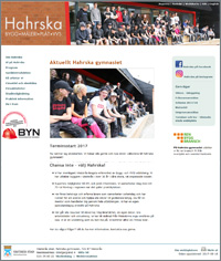 Hahrska gymnasiets webbplats