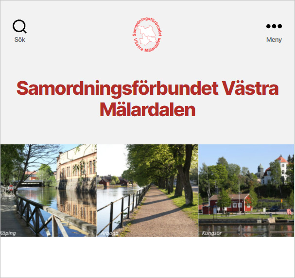 Samordningsförbundet Västra Mälardalen - webbplatsens förstasida.